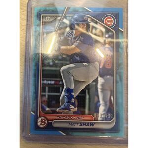 2024 Bowman Draft Matt Shaw #BD-26 Blue Parallel 090/499 Chicago Cubs